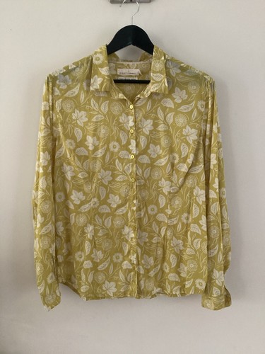 Ladies Seasalt Cornwall Yellow Floral Larissa Shirt, UK Size 12, Good Condition - Imagen 3 de 4