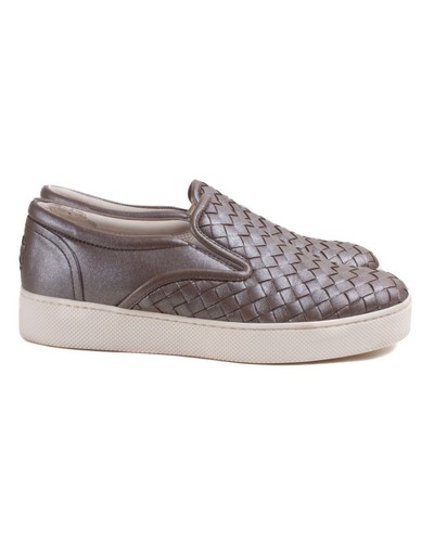 BOTTEGA VENETA SILVER LEATHER INTRECCIATO SHOES sz 36.5 - Picture 2 of 8
