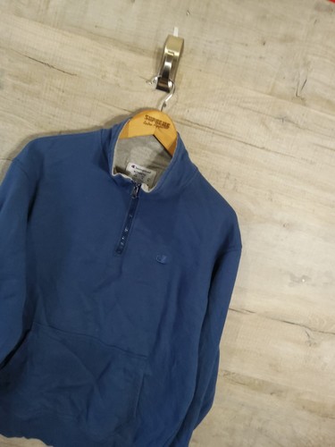 Champion blau mittelgroß abgezeichen Reißverschluss Top Vintage Herrenpullover SRA  - Bild 2 von 6