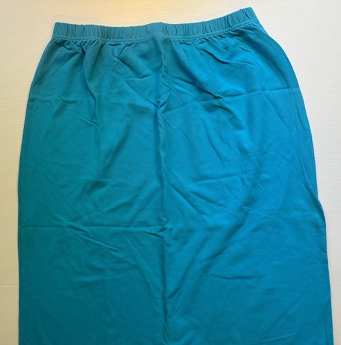 Quacker Factory Sea Turtle Skirt Size 2X Turquoise Cotton Knit Elastic Waist - Picture 2 of 11