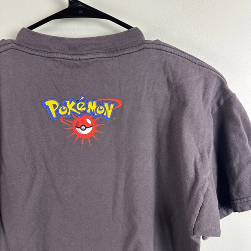 Vintage Pokemon T Shirt Mens Medium Gray Pikachu 1999 Nintendo Promo Official - Picture 7 of 7