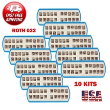10 sets Dental Orthodontic Mini Brackets Metal Braces MIM Roth 022 345 Hooks