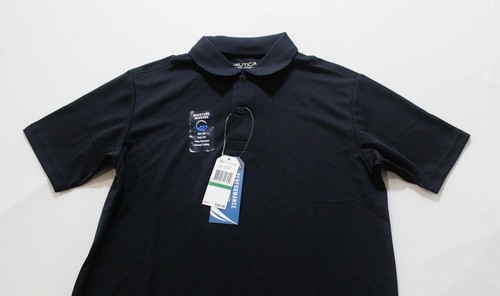 Nautica Boy's School Uniform S/S Performance Polo LB3 Navy Blue Large (14/16) - Picture 2 of 3
