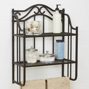 Bathroom-Storage-Wall-Mounted-Shelf-Rack-Towel-Holder-Bar-Organizer-Vanity-Shelf