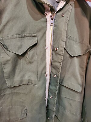 WPL 10881 Mens Field Jacket Vintage Coat M Olive Green Military