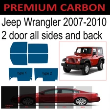 Premium Carbon Window Tint fits Jeep Wrangler 2007-2010 precut tint 