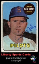 1969 Topps  Jerry McNertney #534 Authentic Autographed Card Seattle Pilots