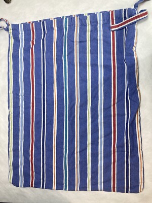 Pottery Barn Kids Kelsey Striped Laundry Hamper Basket Liner Blue
