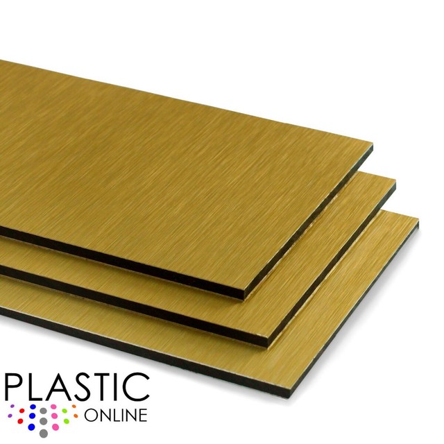 Brushed Gold Aluminium Composite Sheet Panel ACM Cut to Size Brushed Gold Aluminium Composite Sheet Panel ACM Cut to Size