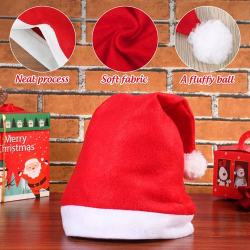 Cappello Babbo Natale Adulto 12 Pezzi Copricapo Vacanze Festive Babbo Natale Uomo e Donna - Foto 3 di 11