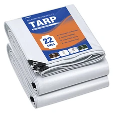 White 12 Mil Heavy Duty Poly Tarp Waterproof Canopy Cover Tarpaulin Resistant