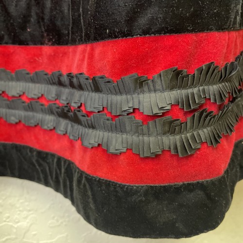 Children’s Place Red Velvet Black Velvet Ribbon Accents Boho FUN Skirt Size 8 - Picture 4 of 14