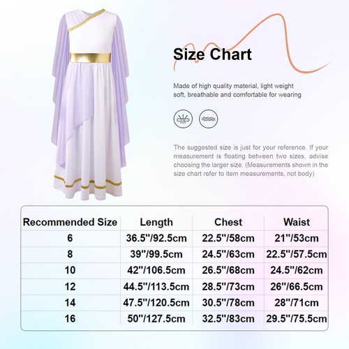 AU Kids Girls Ancient Greek Toga God Costume Roman Princess Cosplay Robe Gown - Picture 47 of 53