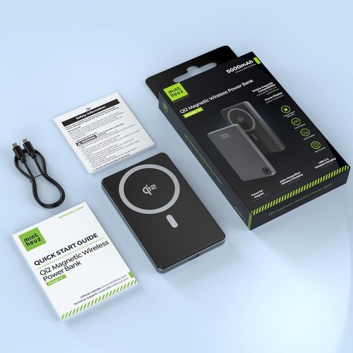 Minthouz Qi2 Power Bank 5000mAh Magnetic Battery Pack 20W USB-C iPhone 16/15/14 - 第 9/9 張圖片