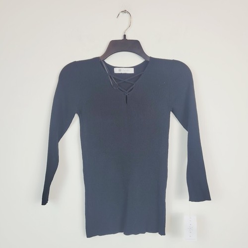 Top Thermique Frye & Co Bleu Tricoté - Taille S Femme, Manches Longues Lacets Western