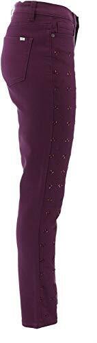 DG2 Diane Gilman Virtual Stretch Novelty Skinny Jean Deep Plum 8 New 634-193 - Picture 3 of 4
