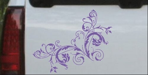 Floral Flower Vine Corner Swirl Decal Car or Truck Window Laptop Decal Sticker - Imagen 26 de 32