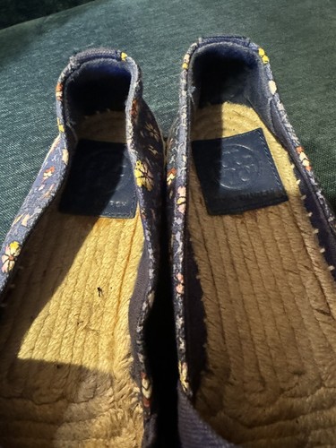 Tory Burch 5 Weston Espadrille blau Blumen Kreuzfahrt Urlaub Schuhe flache Schuhe - Bild 3 von 9