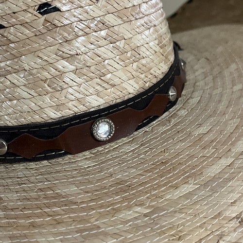 Large Beautiful Alamo Hat Sombrero Style Wheat Straw Cowboy Hat Free Shipping - Picture 3 of 10