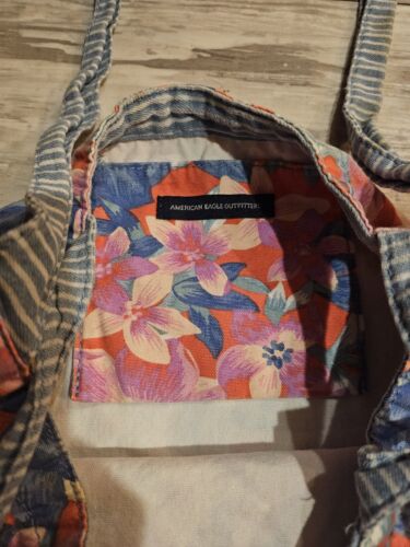 American Eagle Outfitters EUC Cotton Floral Tote Shoulder Bag Purse - Picture 2 of 3