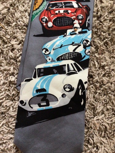 "Century of Speed" Racecars by Dennis Simon Silk Neck Tie - Picture 2 of 6