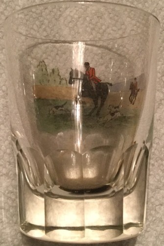 Fox Hunt Hunting Single Shot Glass Handpainted - Picture 2 of 3