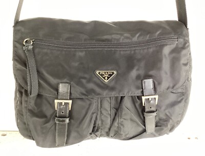 Vintage Genuine PRADA Black Nylon Tessuto Messenger