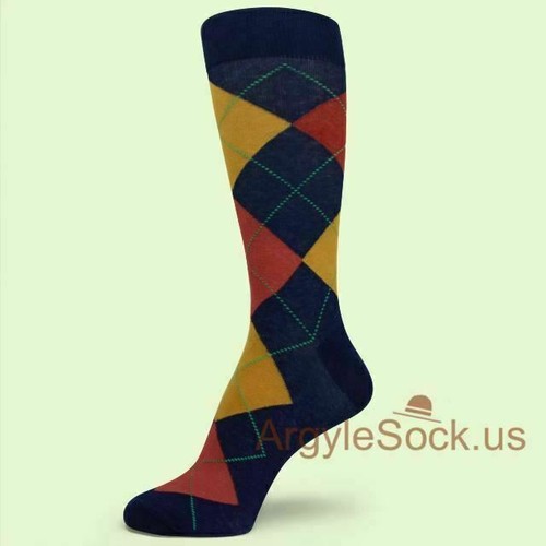 Calcetines de graduación AZUL MARINO/MEDIANOCHE Argyle para hombre peluquero - usted elige entre una variedad de colores - Imagen 10 de 29