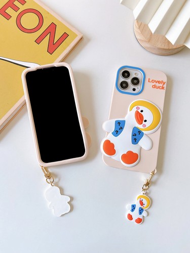 3D Lovely Duck Cartoon Protective Phone Case For iPhone 8 Plus XS 13 15 Pro Max - Picture 4 of 17