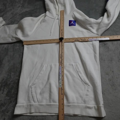 Air Jordan Hoodie Sweatshirt Men's Medium White Blue Pullover Pockets Outdoor! - Picture 5 of 11
