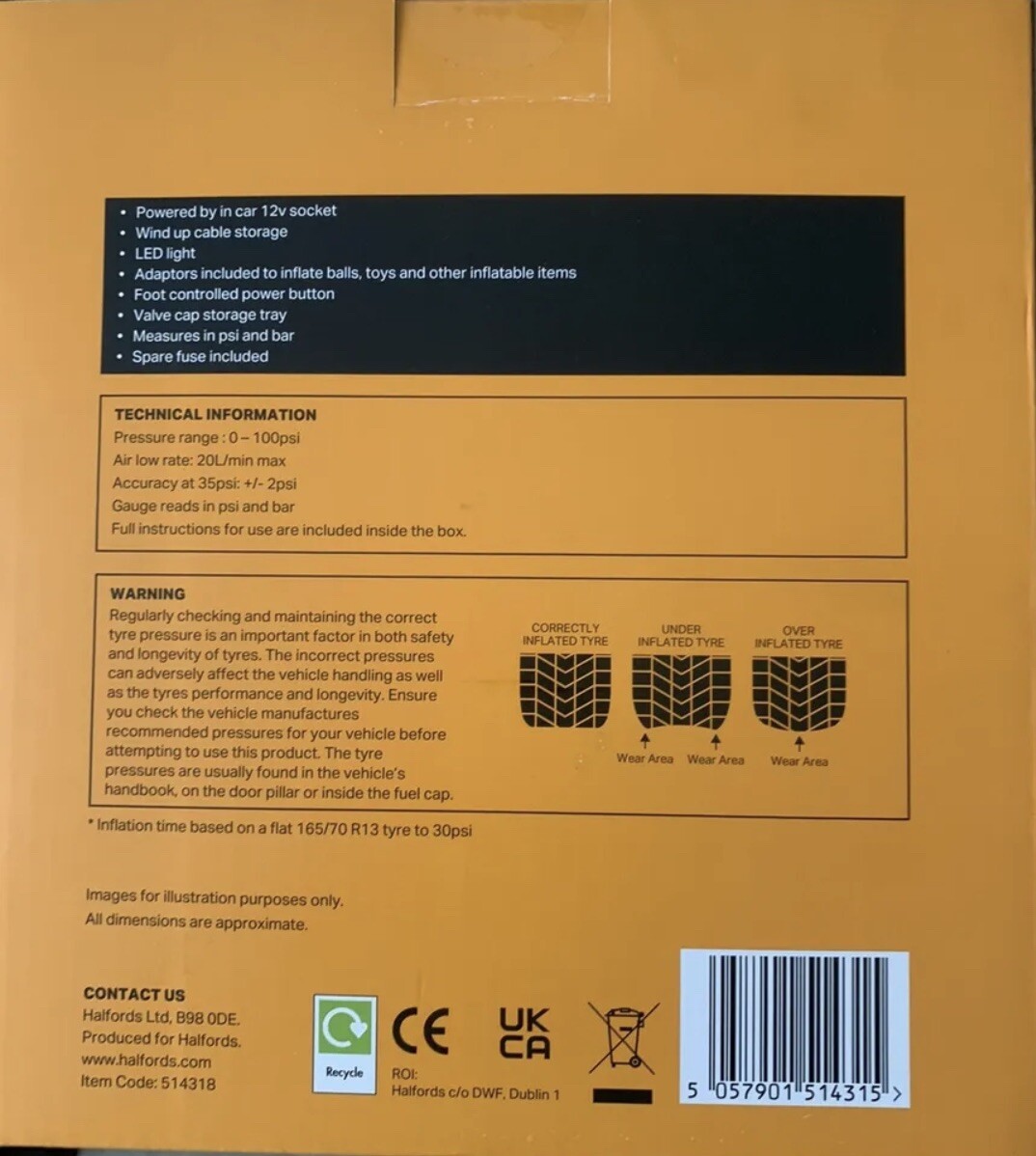 Halfords Analogue Tyre Inflator eBay