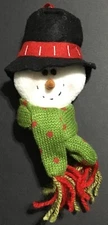7” Snowman Head Cloth Christmas Ornament