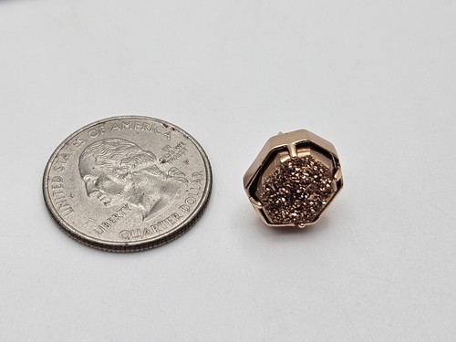 Kendra Scott Rose Gold Tone Metal Druzy Stone Stud Earrings - Picture 9 of 10