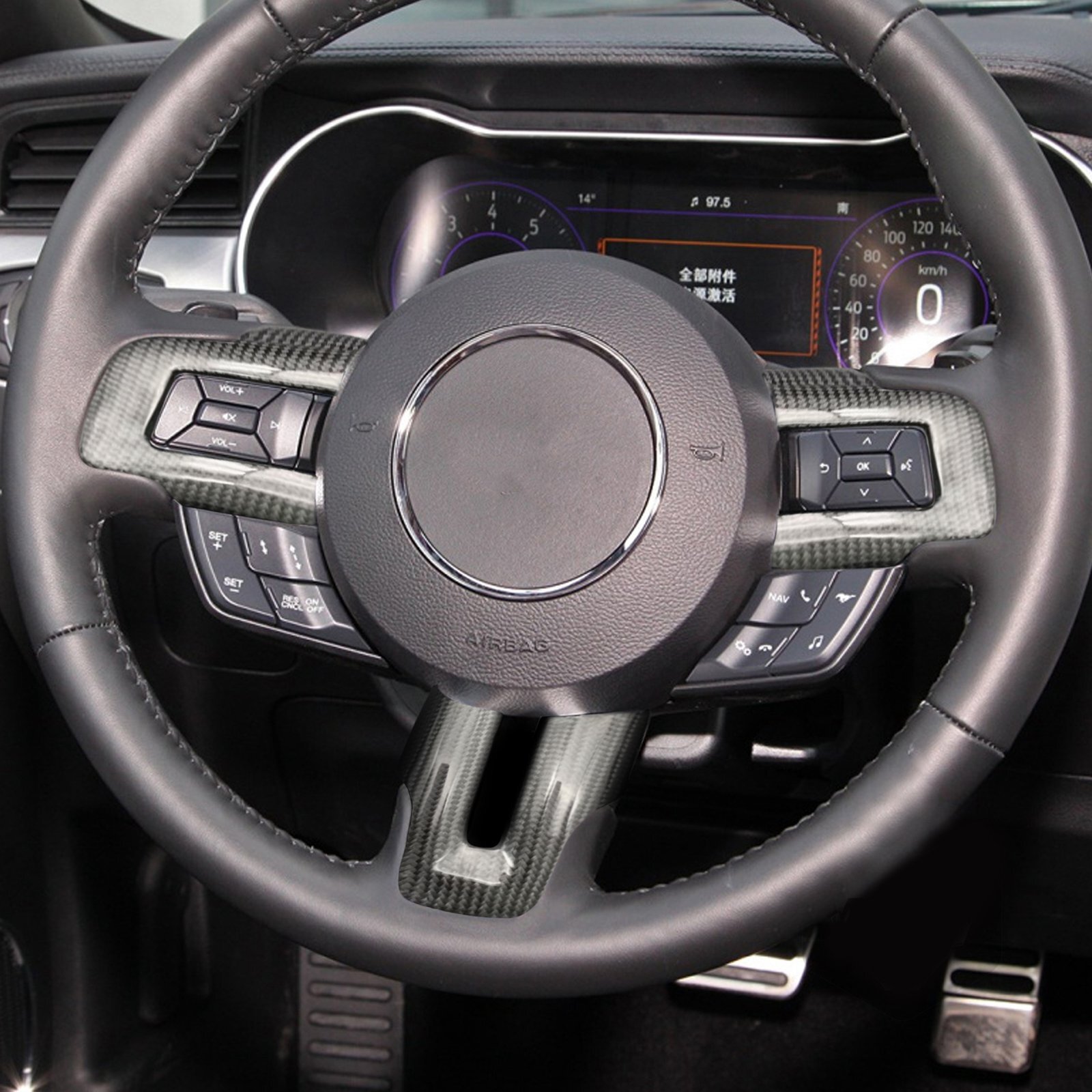 For Ford Mustang GT350 GT500 20162022 Carbon Fiber Steering Wheel