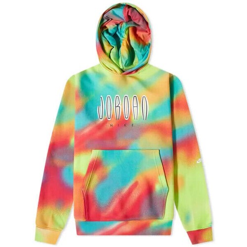Nike Air Jordan Flight MVP Fleece Hoodie Tie-Dye Sweatshirt Multicolor Large - Picture 3 of 5