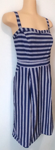 CITY CHIC (Plus size) Navy/white striped square neck dress. Size XS (14) - Picture 2 of 6