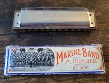 Vintage M. Hohner Marine Band Harmonica 1896 Model A440  Made In Germany