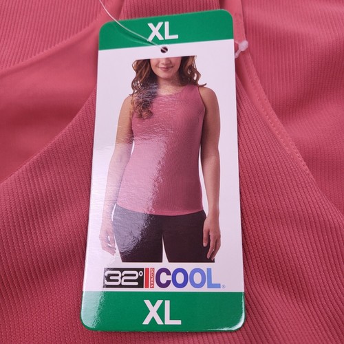 32 Degree Cool Women's Tank Workout Top built in Bra Size XLarge Slate Rose New - Picture 5 of 10