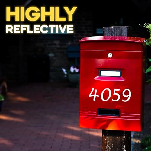 Reflektierende Briefkasten Zahlen für außen - 5 Sets, 2" hoch, 0-9 2 Zoll weiß - Bild 3 von 6