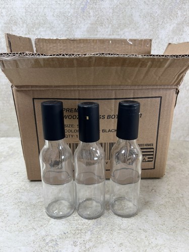5oz Clear Glass Woozy Bottles with Shrink Capsules Small Wine Hot Sauce 10 Pack - Picture 6 of 6