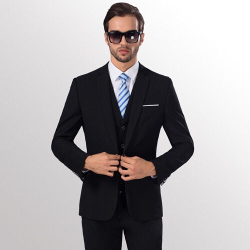❀Herren Formeller Blazer Jacke Mantel Hose Schmaler Business-Anzug 2-Teilig 〒 - Bild 4 von 19