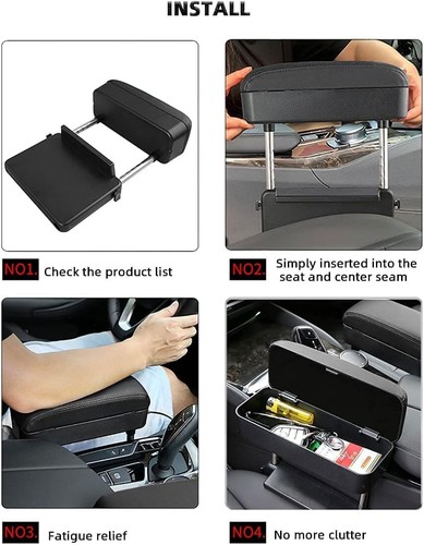 Armrest Arm Rest Pad Console Storage Box For Skoda Roomster Yeti Octavia Rapid - Picture 3 of 10