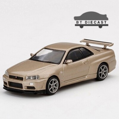 MINI GT NISSAN SKYLINE GT-R R34 M SPEC SILICA 1/64 DIECAST