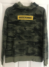 Abercrombie Kids Size 15/16 Camo Pullover Hoodie Fitch Hooded Sweatshirt Boys