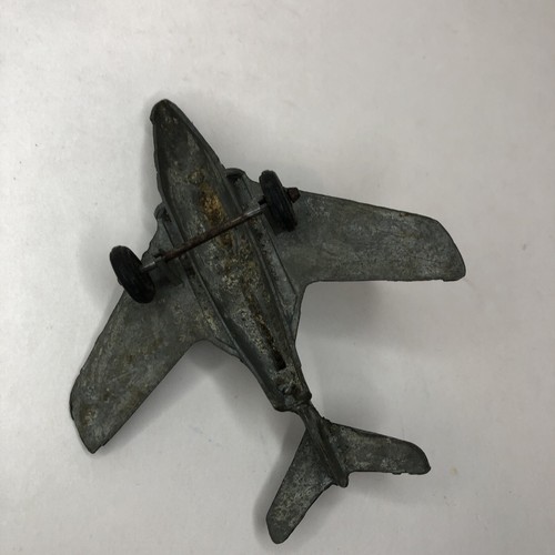 Vintage "MidgeToy" Metal Navy Jet Plane with Wheels 3-3/4" - Picture 4 of 4