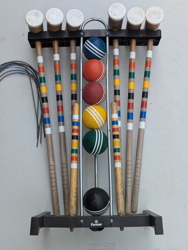 Vintage Forster Croquet Set 6 Player w/ 6 Balls & 6 Mallets USA Made - USED - Picture 2 of 8
