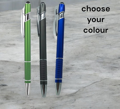 5x Metall Kugelschreiber Stylus 2in1 Feine Spitze Schwarze Tinte Touchscreen Handy iPad