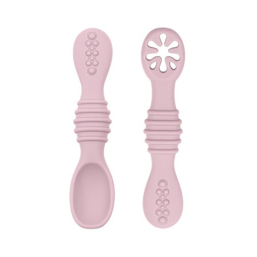 Feeding Spoon Set Baby Toddler Training Weaning Tableware 2Pcs Silicone Utensil - Picture 21 of 25