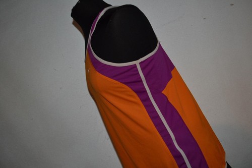 35080 Nike Gym Shirt Tanktop Orange Purple Polyester Size Large Dri-Fit Womens - Picture 5 of 7