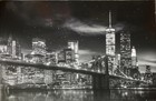 Brooklyn Bridge Manhattan Skyline At Night 36"x24" Poster Wall Art Room - New